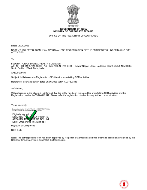 First page of CSR-1 Registration